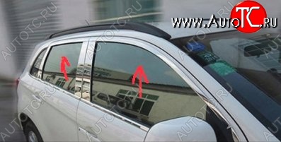 6 899 р. Верхние накладки на окна дверей СТ Mitsubishi ASX дорестайлинг (2010-2012) (Неокрашенные)  с доставкой в г. Пермь