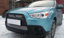 4 049 р. Сетка на бампер Allest (матовый хром) Mitsubishi ASX дорестайлинг (2010-2012)  с доставкой в г. Пермь. Увеличить фотографию 3