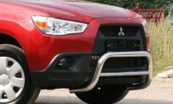 8 999 р. Защита переднего бампера Souz-96 (d60) Mitsubishi ASX дорестайлинг (2010-2012)  с доставкой в г. Пермь. Увеличить фотографию 2