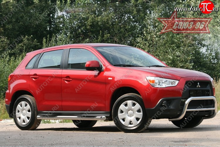 8 999 р. Защита переднего бампера Souz-96 (d60) Mitsubishi ASX дорестайлинг (2010-2012)  с доставкой в г. Пермь