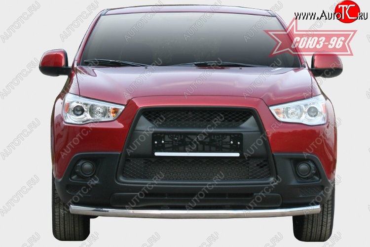 8 369 р. Защита переднего бампера одинарная Souz-96 (d60) Mitsubishi ASX дорестайлинг (2010-2012)  с доставкой в г. Пермь