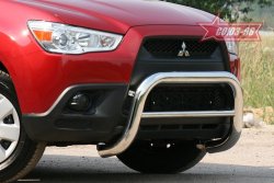 10 934 р. Защита переднего бампера Souz-96 (d76) Mitsubishi ASX дорестайлинг (2010-2012)  с доставкой в г. Пермь. Увеличить фотографию 2