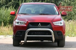 10 934 р. Защита переднего бампера Souz-96 (d76) Mitsubishi ASX дорестайлинг (2010-2012)  с доставкой в г. Пермь. Увеличить фотографию 3