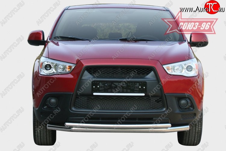 12 869 р. Защита переднего бампера двойная Souz-96 (d60/42) Mitsubishi ASX дорестайлинг (2010-2012)  с доставкой в г. Пермь