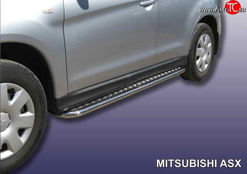 16 999 р. Широкая защита порогов Slitkoff  Mitsubishi ASX (2010-2012) дорестайлинг  с доставкой в г. Пермь