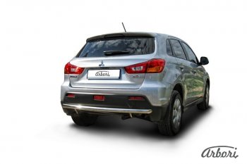 12 149 р. Защита заднего бампера Arbori (нержавейка, 1 труба d57 mm). Mitsubishi ASX дорестайлинг (2010-2012)  с доставкой в г. Пермь. Увеличить фотографию 2