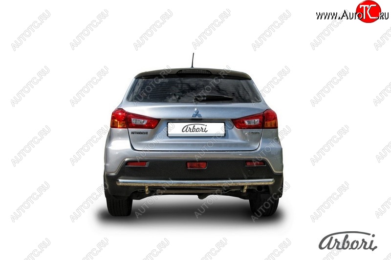 12 149 р. Защита заднего бампера Arbori (нержавейка, 1 труба d57 mm). Mitsubishi ASX дорестайлинг (2010-2012)  с доставкой в г. Пермь