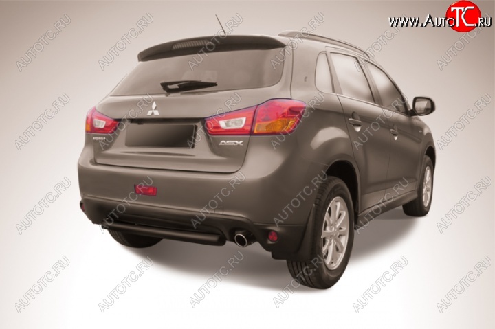 6 839 р. Защита заднего бампера Arbori (короткая, черная, 1 труба d76 mm).  Mitsubishi ASX (2013-2016) 1-ый рестайлинг  с доставкой в г. Пермь