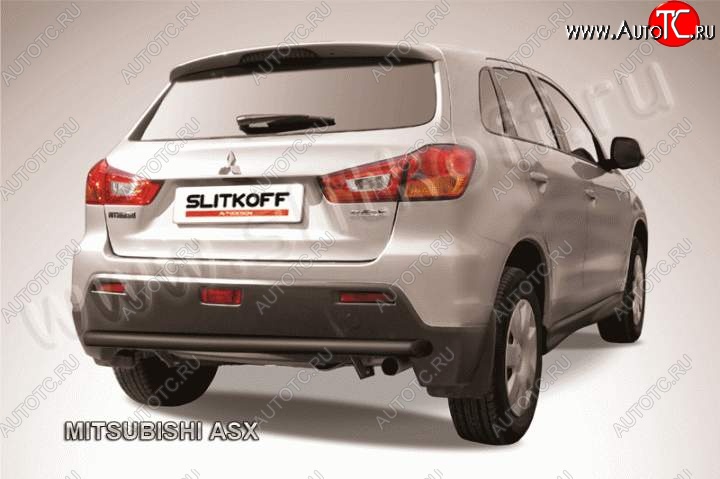 8 599 р. Защита заднего бампера из трубы d57 Slitkoff Mitsubishi ASX дорестайлинг (2010-2012) (Цвет: серебристый)  с доставкой в г. Пермь