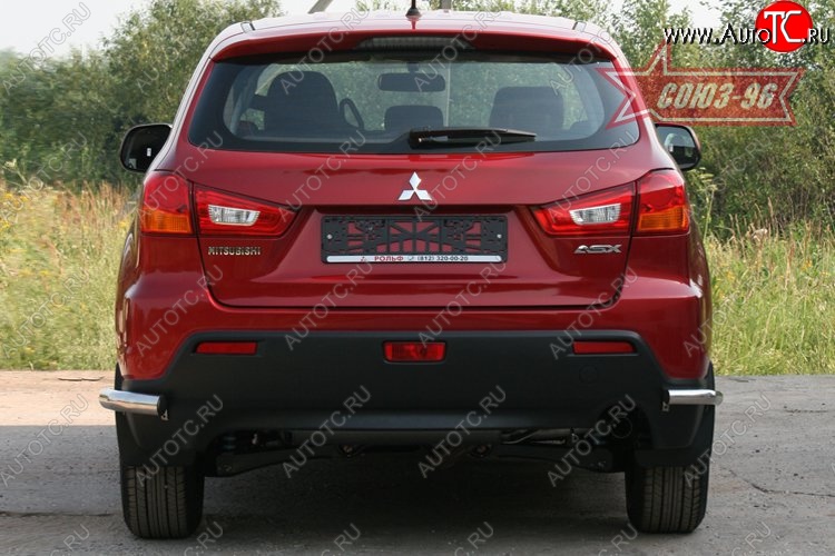 7 739 р. Защита заднего бампера из боковых уголков Souz-96 (d42) Mitsubishi ASX дорестайлинг (2010-2012)  с доставкой в г. Пермь