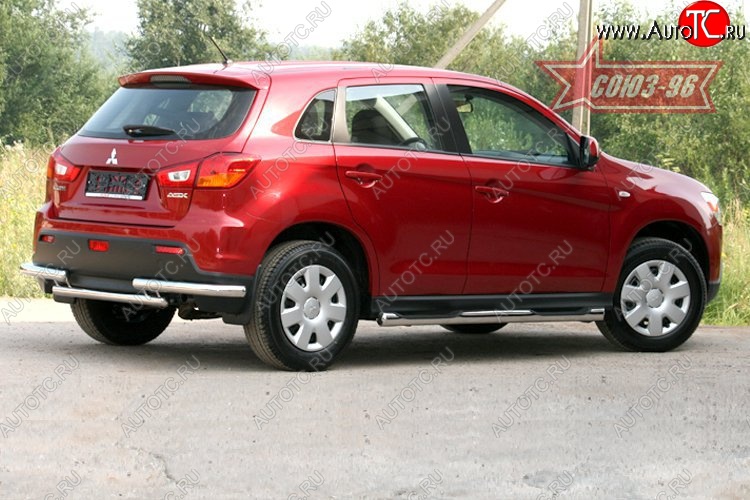10 799 р. Защита заднего бампера Souz-96 (d60) Mitsubishi ASX дорестайлинг (2010-2012)  с доставкой в г. Пермь