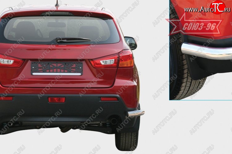 7 505 р. Защита заднего бампера Souz-96 из боковых уголков (d60) Mitsubishi ASX дорестайлинг (2010-2012)  с доставкой в г. Пермь