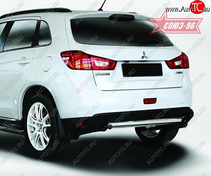 1 169 р. Овальная защита заднего бампера диаметром трубы 75 и 42 мм Souz-96  Mitsubishi ASX (2013-2016) 1-ый рестайлинг  с доставкой в г. Пермь