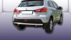 Защита заднего бампера из длинной трубы диаметром 57 мм Slitkoff Mitsubishi ASX (2010-2012) дорестайлинг