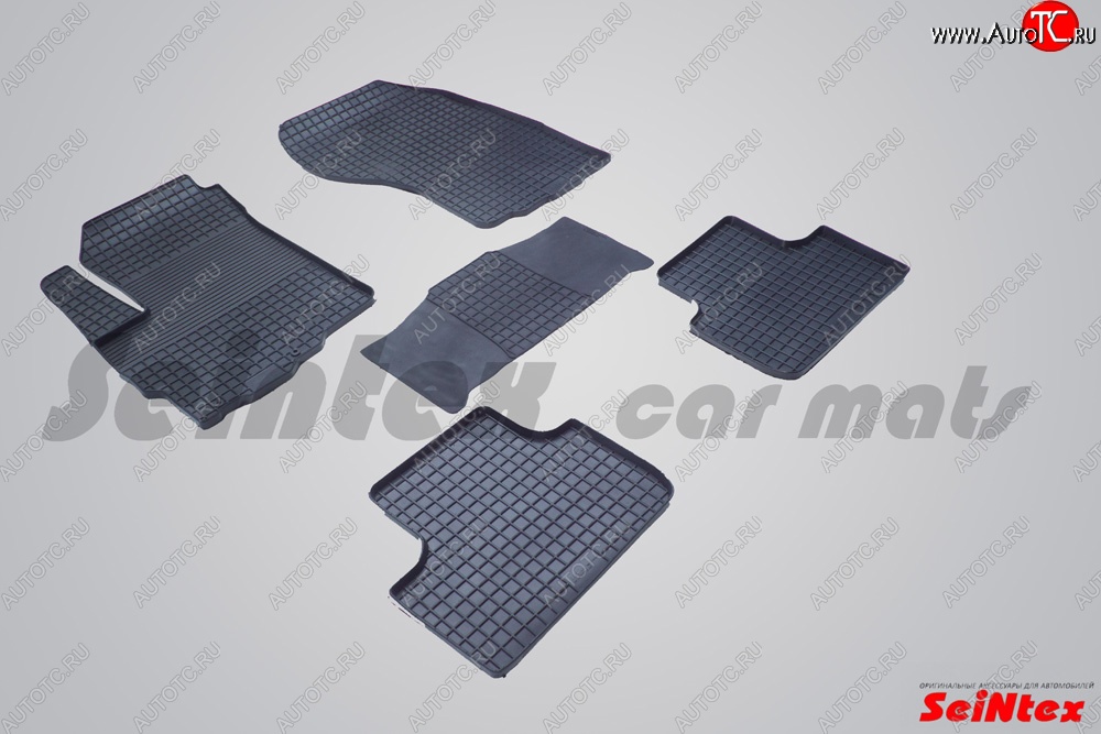 3 269 р. Износостойкие коврики в салон с рисунком Сетка SeiNtex Premium 4 шт. (резина) Mitsubishi ASX дорестайлинг (2010-2012)  с доставкой в г. Пермь