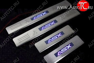 5 349 р. Накладки на порожки автомобиля СТ Mitsubishi ASX 1-ый рестайлинг (2013-2016)  с доставкой в г. Пермь
