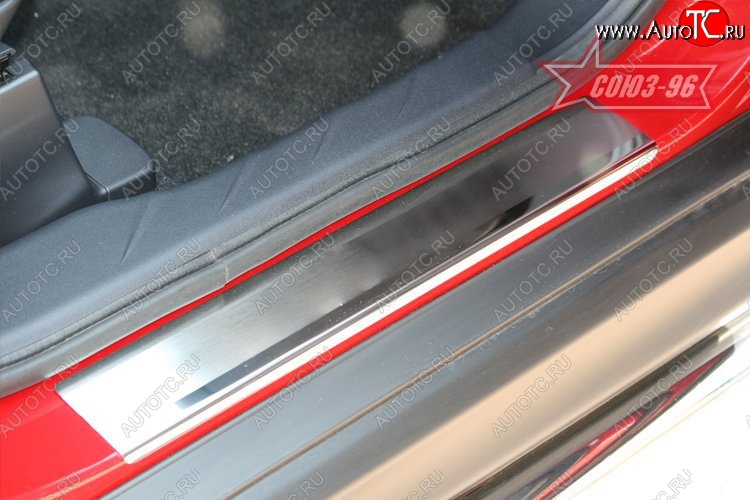 2 564 р. Накладки на внутренние пороги Souz-96 (без логотипа) Mitsubishi ASX 1-ый рестайлинг (2013-2016)  с доставкой в г. Пермь