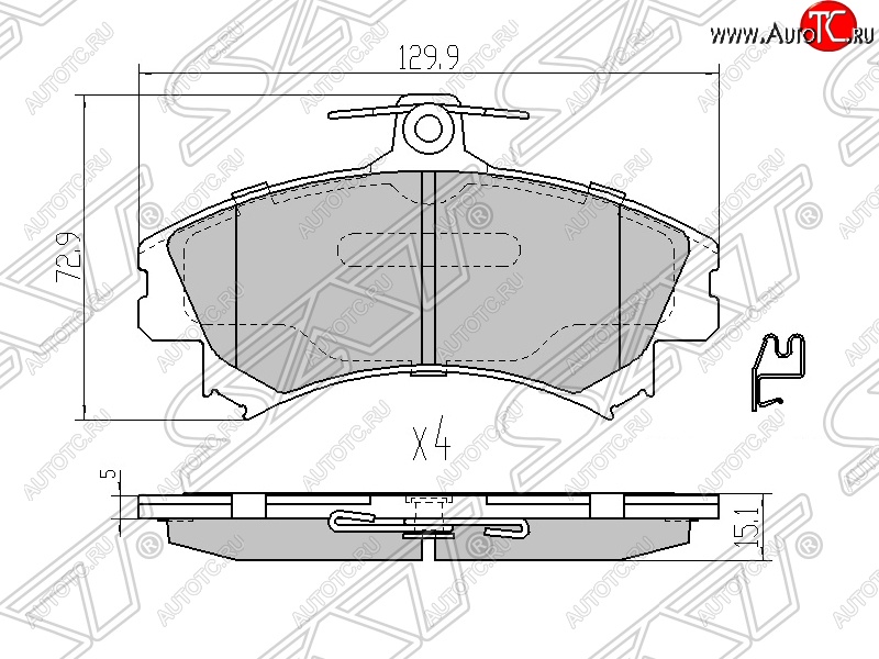 939 р. Колодки тормозные SAT (передние) Mitsubishi Carisma (1996-1999)  с доставкой в г. Пермь
