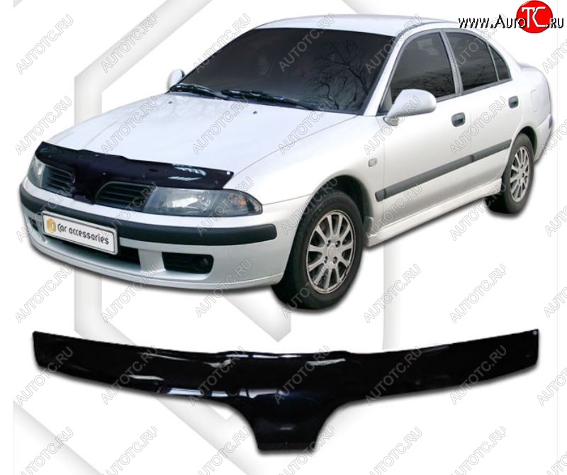2 199 р. Дефлектор капота CA Plastic Mitsubishi Carisma (1999-2004) (Classic черный, Без надписи)  с доставкой в г. Пермь