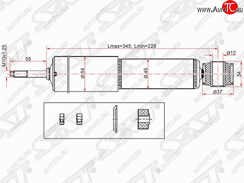 1 699 р. Амортизатор задний SAT Mitsubishi Montero Sport PA дорестайлинг (1996-2000)  с доставкой в г. Пермь