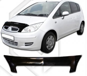 2 079 р. Дефлектор капота (правый руль) CA-Plastiс  Mitsubishi Colt  Z30 (2002-2009) хэтчбэк 5 дв. дорестайлинг (серия Classic черный)  с доставкой в г. Пермь. Увеличить фотографию 2