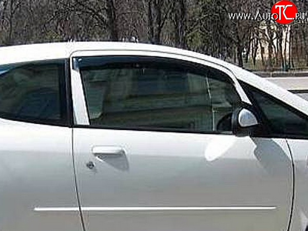 999 р. Комплект дефлекторов окон (ветровиков) 2 шт. 3 дв. (рестайлинг) Russtal Mitsubishi Colt Z20, Z30 хэтчбэк 3 дв. дорестайлинг (2002-2009)  с доставкой в г. Пермь