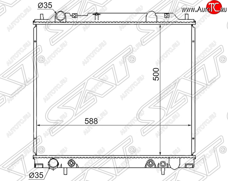 10 249 р. Радиатор двигателя (пластинчатый, 3.0, МКПП/АКПП) SAT Mitsubishi Delica 4 рестайлинг (1997-2007)  с доставкой в г. Пермь