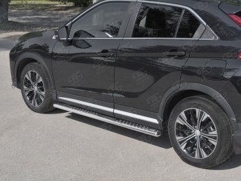 19 399 р. Пороги труба 120х60 овал с проступью Russtal Mitsubishi Eclipse Cross GK дорестайлинг (2017-2021)  с доставкой в г. Пермь. Увеличить фотографию 3