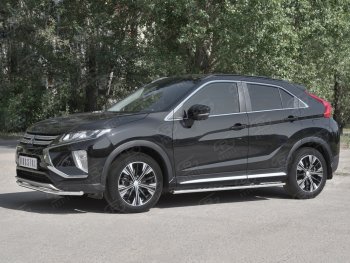 14 999 р. Защита переднего бампера (Ø42 мм, нержавейка) SLITKOFF  Mitsubishi Eclipse Cross  GK (2017-2021) дорестайлинг  с доставкой в г. Пермь. Увеличить фотографию 2