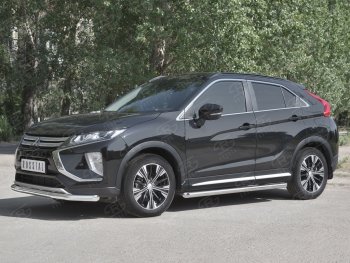 15 299 р. Защита переднего бампера (Ø63 мм, нержавейка) SLITKOFF Mitsubishi Eclipse Cross GK дорестайлинг (2017-2021)  с доставкой в г. Пермь. Увеличить фотографию 2