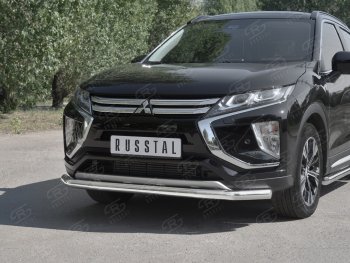 15 299 р. Защита переднего бампера (Ø63 мм, нержавейка) SLITKOFF Mitsubishi Eclipse Cross GK дорестайлинг (2017-2021)  с доставкой в г. Пермь. Увеличить фотографию 4