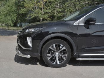 18 449 р. Защита переднего бампера (2 трубы Ø63 и 42 мм, нержавейка) SLITKOFF  Mitsubishi Eclipse Cross  GK (2017-2021) дорестайлинг  с доставкой в г. Пермь. Увеличить фотографию 3