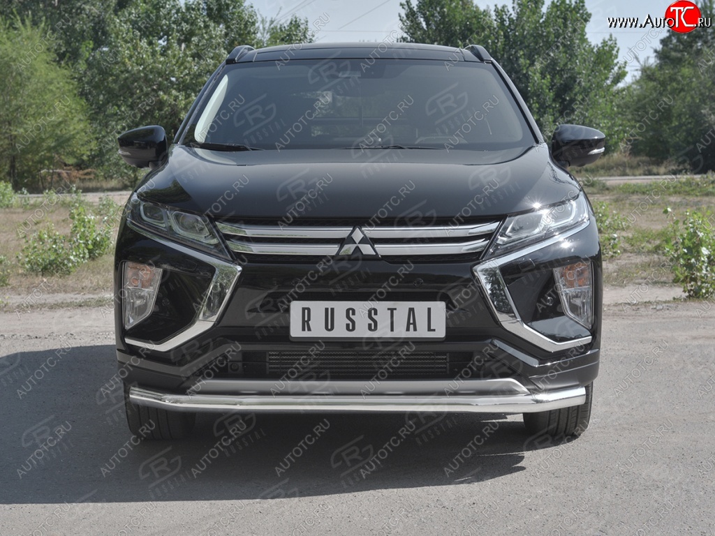 15 299 р. Защита переднего бампера (Ø63 мм, нержавейка) SLITKOFF Mitsubishi Eclipse Cross GK дорестайлинг (2017-2021)  с доставкой в г. Пермь