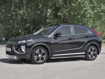 11 949 р. Защита переднего бампера (Ø75х42 мм, нержавейка) Russtal Mitsubishi Eclipse Cross GK дорестайлинг (2017-2021)  с доставкой в г. Пермь. Увеличить фотографию 2