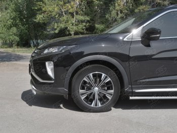 11 949 р. Защита переднего бампера (Ø75х42 мм, нержавейка) Russtal Mitsubishi Eclipse Cross GK дорестайлинг (2017-2021)  с доставкой в г. Пермь. Увеличить фотографию 3