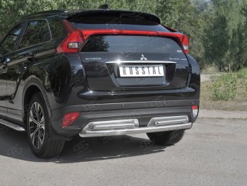 16 699 р. Защита заднего бампера (2 трубы Ø63 и 42 мм, нержавейка) SLITKOFF Mitsubishi Eclipse Cross GK дорестайлинг (2017-2021)  с доставкой в г. Пермь. Увеличить фотографию 4