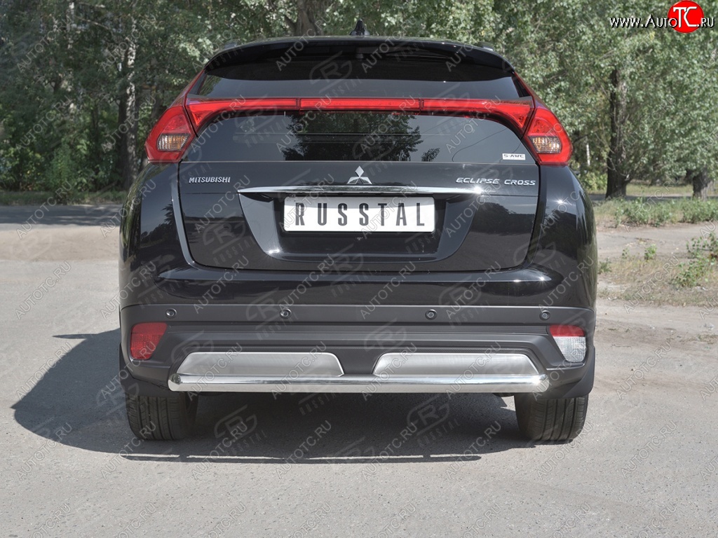 14 399 р. Защита заднего бампера (Ø63 мм, нержавейка) SLITKOFF  Mitsubishi Eclipse Cross  GK (2017-2021) дорестайлинг  с доставкой в г. Пермь