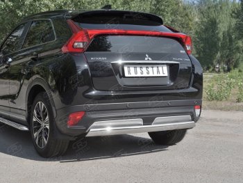12 999 р. Защита заднего бампера (Ø75х42 мм, нержавейка) Russtal Mitsubishi Eclipse Cross GK дорестайлинг (2017-2021)  с доставкой в г. Пермь. Увеличить фотографию 4