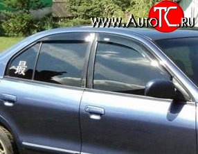 999 р. Комплект дефлекторов окон (ветровиков) 4 шт. (седан) Russtal Mitsubishi Galant 8  дорестайлинг седан (1996-1998)  с доставкой в г. Пермь