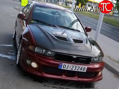 21 499 р. Пластиковый капот EVO Style Mitsubishi Galant 8  дорестайлинг седан (1996-1998) (Неокрашенный)  с доставкой в г. Пермь