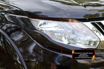1 799 р. Накладки на фары (реснички) RA  Mitsubishi L200  5 KK,KL (2015-2019) дорестайлинг (Неокрашенные)  с доставкой в г. Пермь. Увеличить фотографию 3
