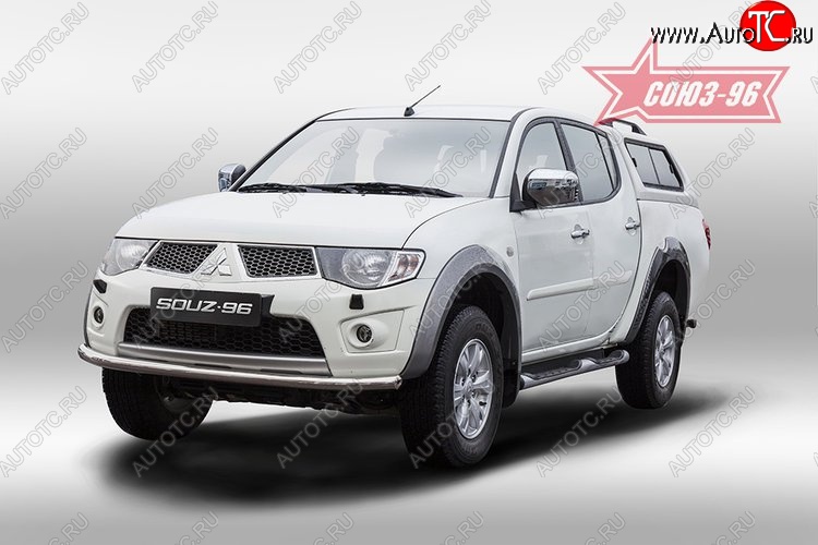 10 394 р. Защита переднего бампера одинарная Souz-96 (d60). Mitsubishi L200 5 KK,KL дорестайлинг (2015-2019)  с доставкой в г. Пермь