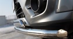 14 399 р. Защита переднего бампера (2 трубы Ø63 и 75х42 мм, нержавейка) Russtal Mitsubishi L200 5 KK,KL дорестайлинг (2015-2019)  с доставкой в г. Пермь. Увеличить фотографию 4