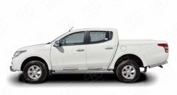 77 999 р. Защита порогов из круглой трубы диаметром 76 мм (рестайлинг) Russtal Mitsubishi L200 5 KK,KL дорестайлинг (2015-2019) (Защита порогов с со скосами на торцах (вариант 1))  с доставкой в г. Пермь. Увеличить фотографию 3