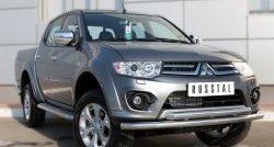 32 849 р. Широкая защита порогов SLITKOFF Mitsubishi L200 5 KK,KL дорестайлинг (2015-2019)  с доставкой в г. Пермь. Увеличить фотографию 4