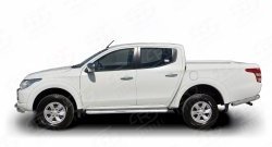 85 999 р. Широкая защита порогов (рестайлинг) Russtal Mitsubishi L200 5 KK,KL дорестайлинг (2015-2019) (Защита порогов с со скосами на торцах (вариант 1))  с доставкой в г. Пермь. Увеличить фотографию 3