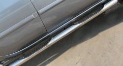 83 999 р. Защита порогов с пластиковыми вставками для ног из круглой трубы диаметром 76 мм Russtal Mitsubishi L200 5 KK,KL дорестайлинг (2015-2019) (Защита порогов с со скосами на торцах (вариант 1))  с доставкой в г. Пермь. Увеличить фотографию 5