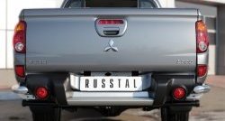 15 699 р. Защита заднего бампера (Ø63 мм уголки, нержавейка) SLITKOFF Mitsubishi L200 5 KK,KL дорестайлинг (2015-2019)  с доставкой в г. Пермь. Увеличить фотографию 2