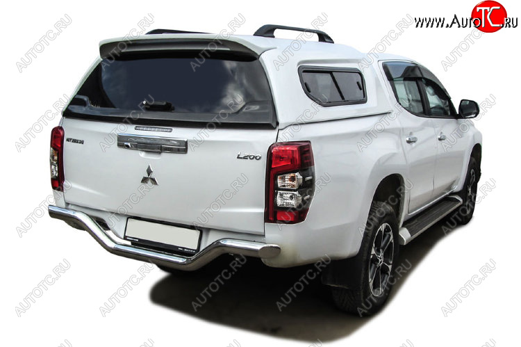 17 399 р. Защита заднего бампера Slitkoff (Ø 76 мм, без бампера)  Mitsubishi L200  5 KK,KL (2018-2022) рестайлинг (Нержавеющая сталь)  с доставкой в г. Пермь