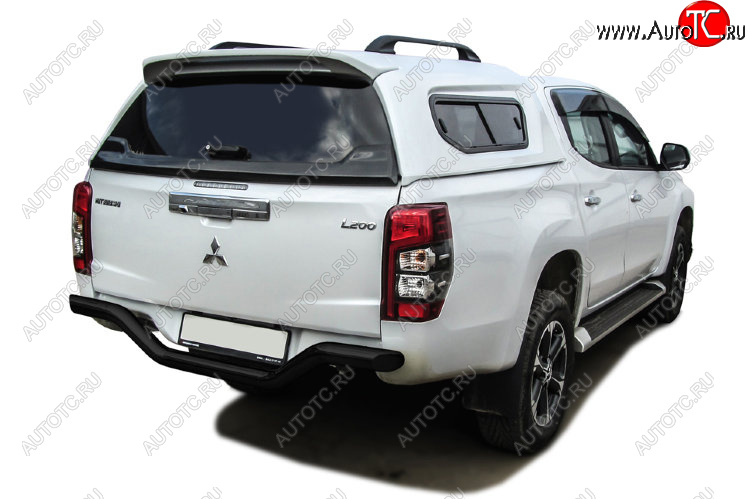11 999 р. Защита заднего бампера Slitkoff (Ø 76 мм, без бампера)  Mitsubishi L200  5 KK,KL (2018-2022) рестайлинг (Сталь с полимерным покрытием. Цвет: черный)  с доставкой в г. Пермь